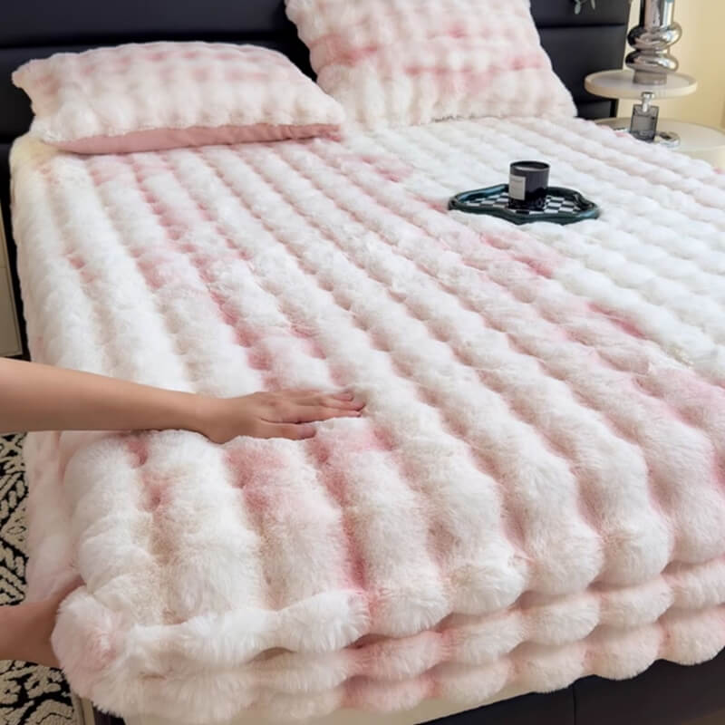Protezione del materasso in morbido peluche di finto coniglio - Lenzuolo fitted