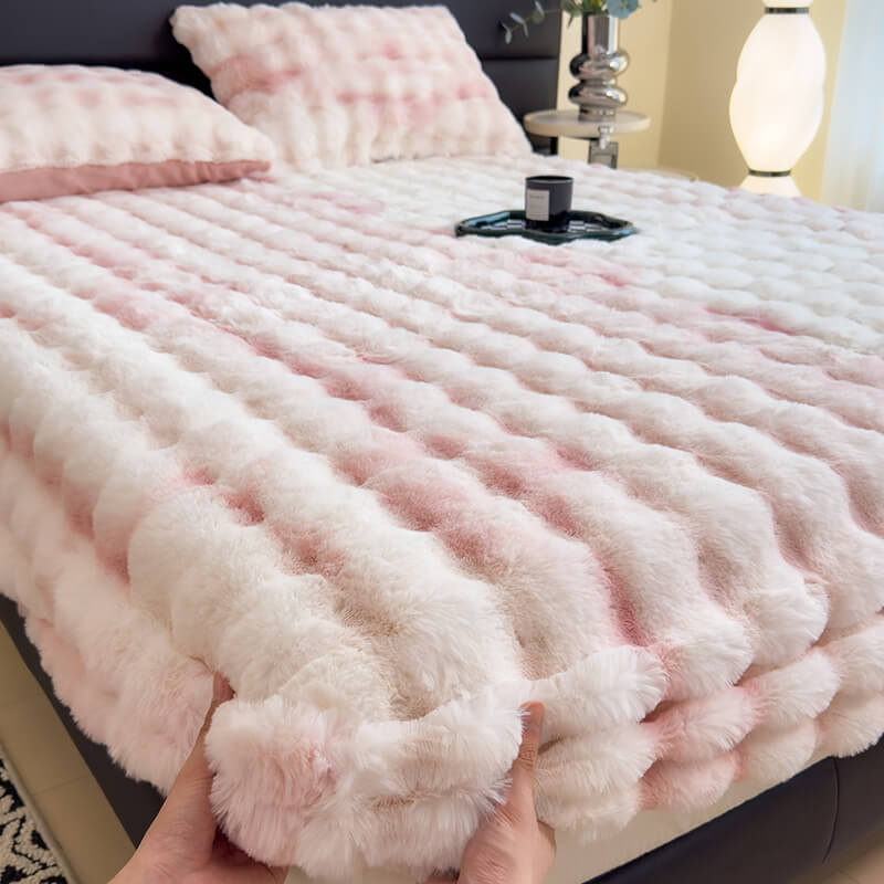 Protezione del materasso in morbido peluche di finto coniglio - Lenzuolo fitted
