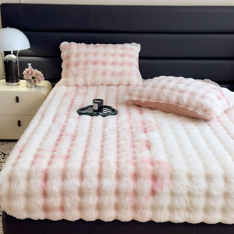 Protezione del materasso in morbido peluche di finto coniglio - Lenzuolo fitted