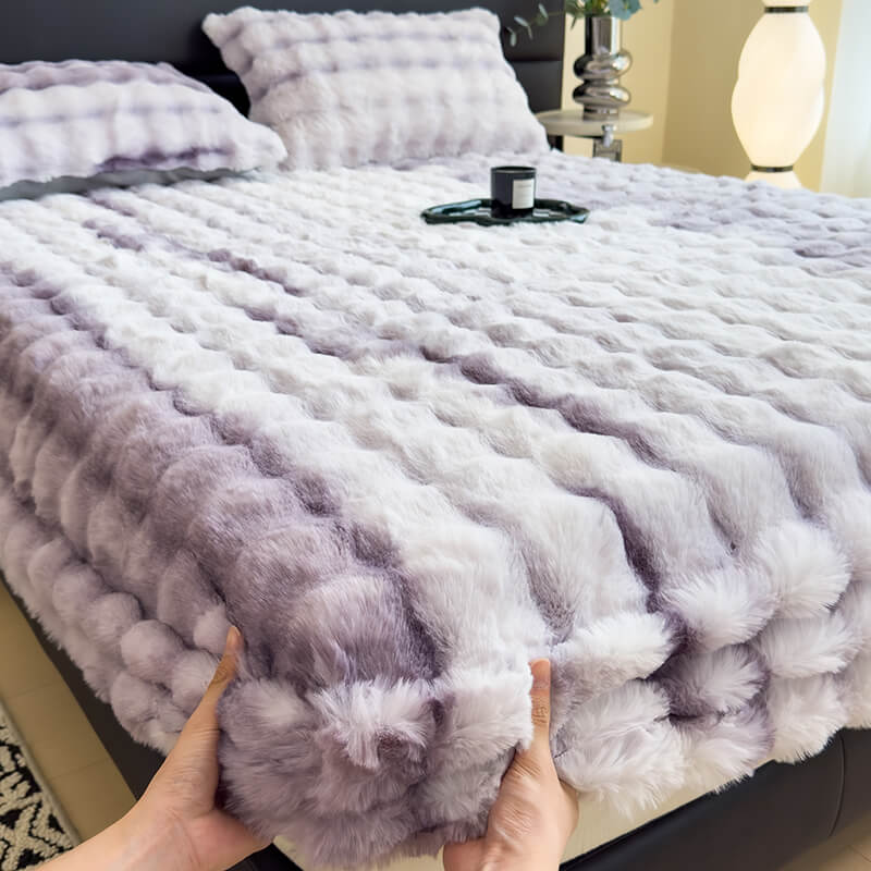 Protezione del materasso in morbido peluche di finto coniglio - Lenzuolo fitted