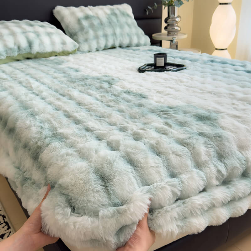 Protezione del materasso in morbido peluche di finto coniglio - Lenzuolo fitted