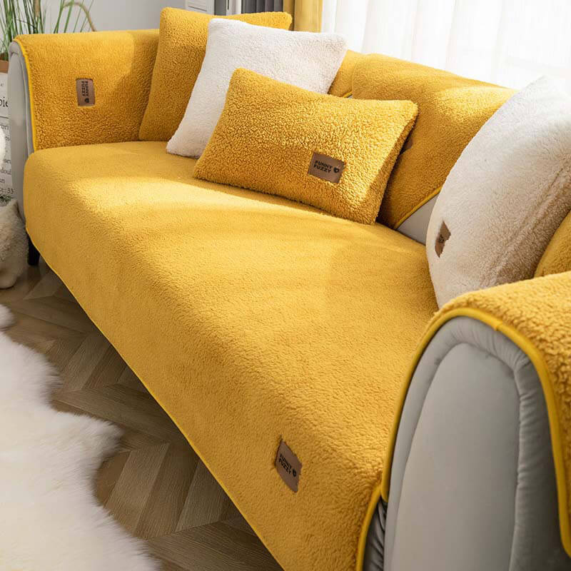 Copertura per divano impermeabile in morbido pile sherpa sintetico antiscivolo