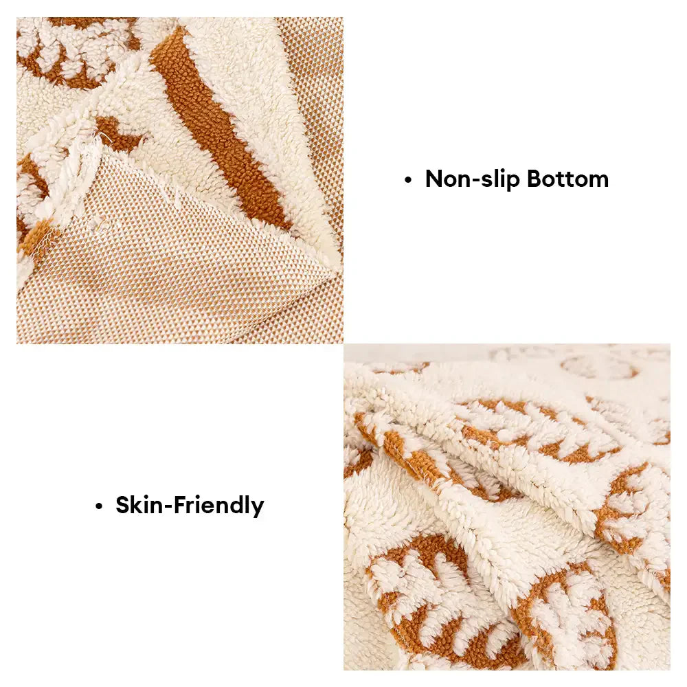 Coperta Multiuso in Velluto Jacquard spesso con motivo a foglia per decorare il divano