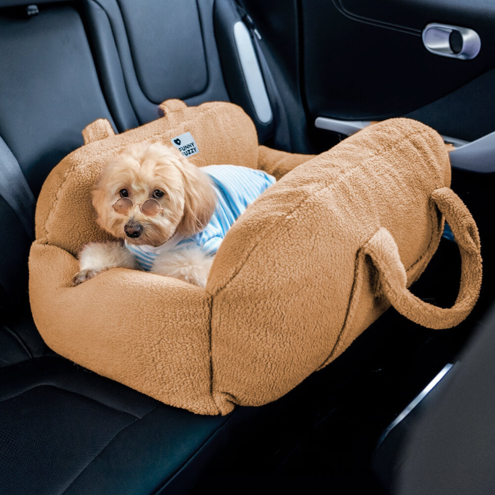 Protezione da viaggio Comodo seggiolino per auto per cani in spessa lana d'agnello sintetica