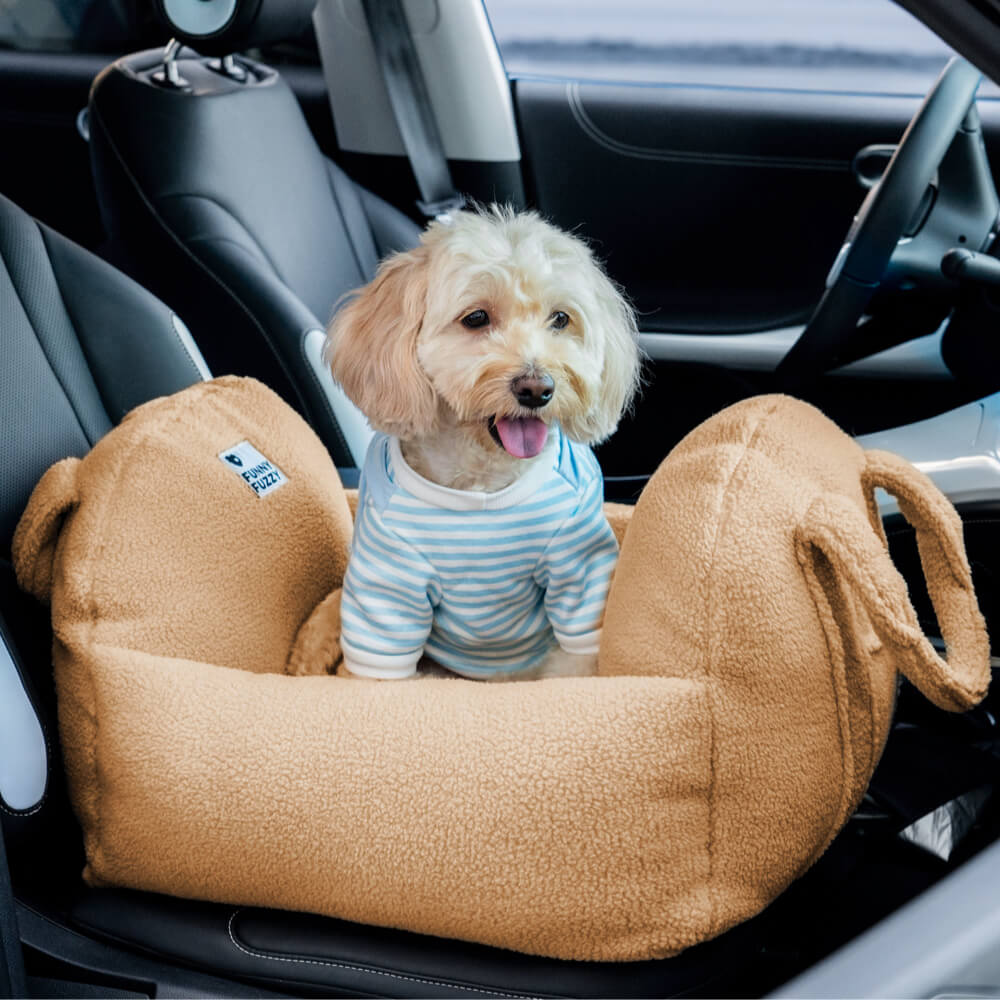 Protezione da viaggio Comodo seggiolino per auto per cani in spessa lana d'agnello sintetica