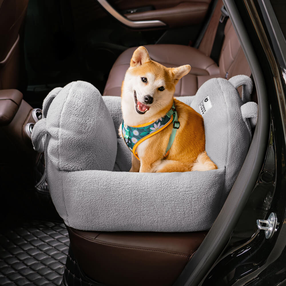 Protezione da viaggio Comodo seggiolino per auto per cani in spessa lana d'agnello sintetica