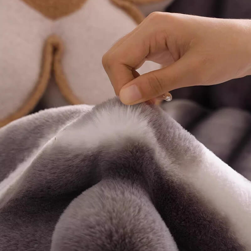 Copridivano in peluche a strisce colorate gradienti, bello e di tendenza