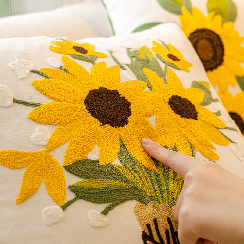 Bouquet di tulipani e girasoli Decorazione per la casa Cuscino per divano