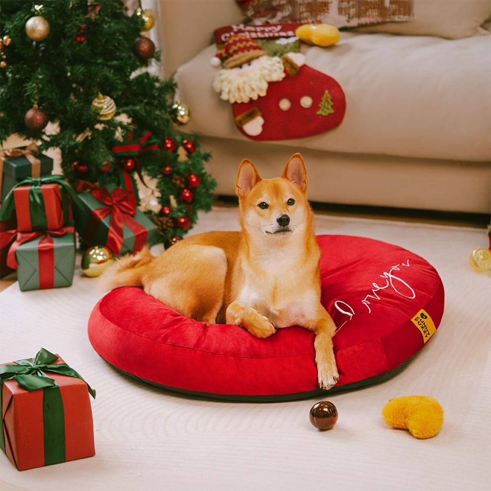 Letto per cani festivo a forma di cuore in velluto