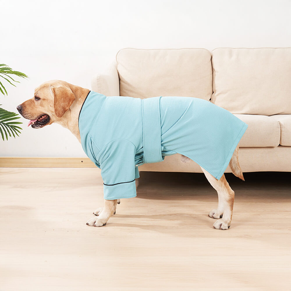 Waffle Cozy Quick-Drying Wearable Pet Towel Dog Bath Robe