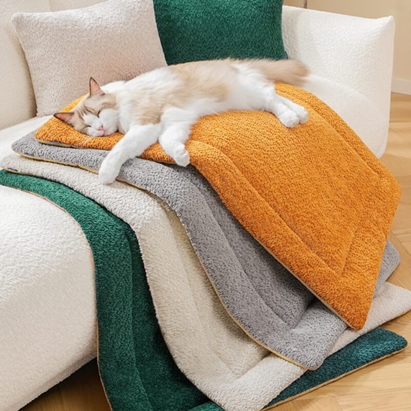 Tappetino per animali caldo, confortevole, antiscivolo e in pile.
