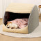 Letto da tenda da cani semi-bernato in flanella calda staccabile