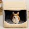 Letto da tenda da cani semi-bernato in flanella calda staccabile