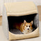Letto da tenda da cani semi-bernato in flanella calda staccabile