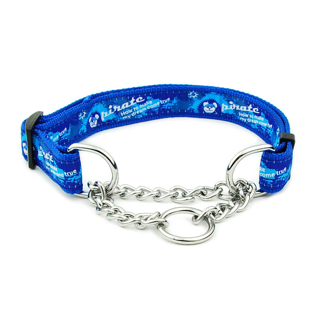 Collier pour chien à chaîne coulissante en nylon multicolore