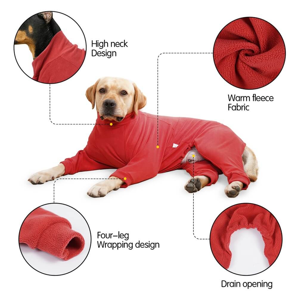 Pigiama in pile accogliente per cani - Pigiama perfetto per il sonno per cani di taglia grande