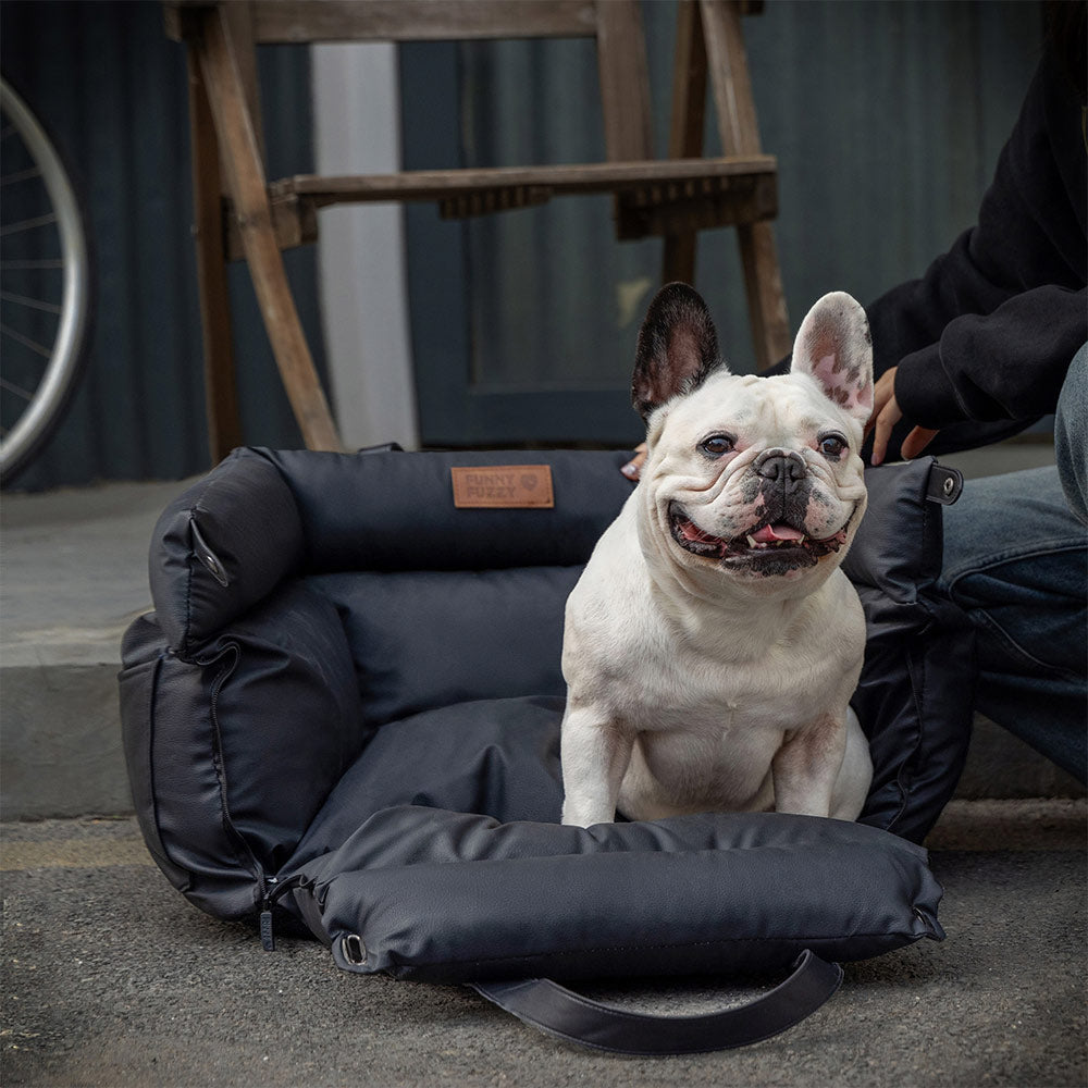 Seggiolino Auto Rialzato Deluxe per Cani in Ecopelle - Urban Voyager