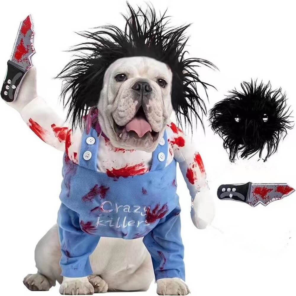 Costume da cane di Halloween Chucky pazzo horror