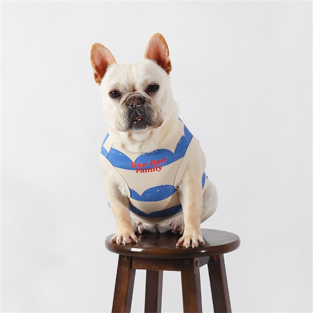 Pet Dog Clothes Vest Thin Breathable Pet Small and Medium Dog French Bulldog Pug Pattern Colorful Cute Elastic