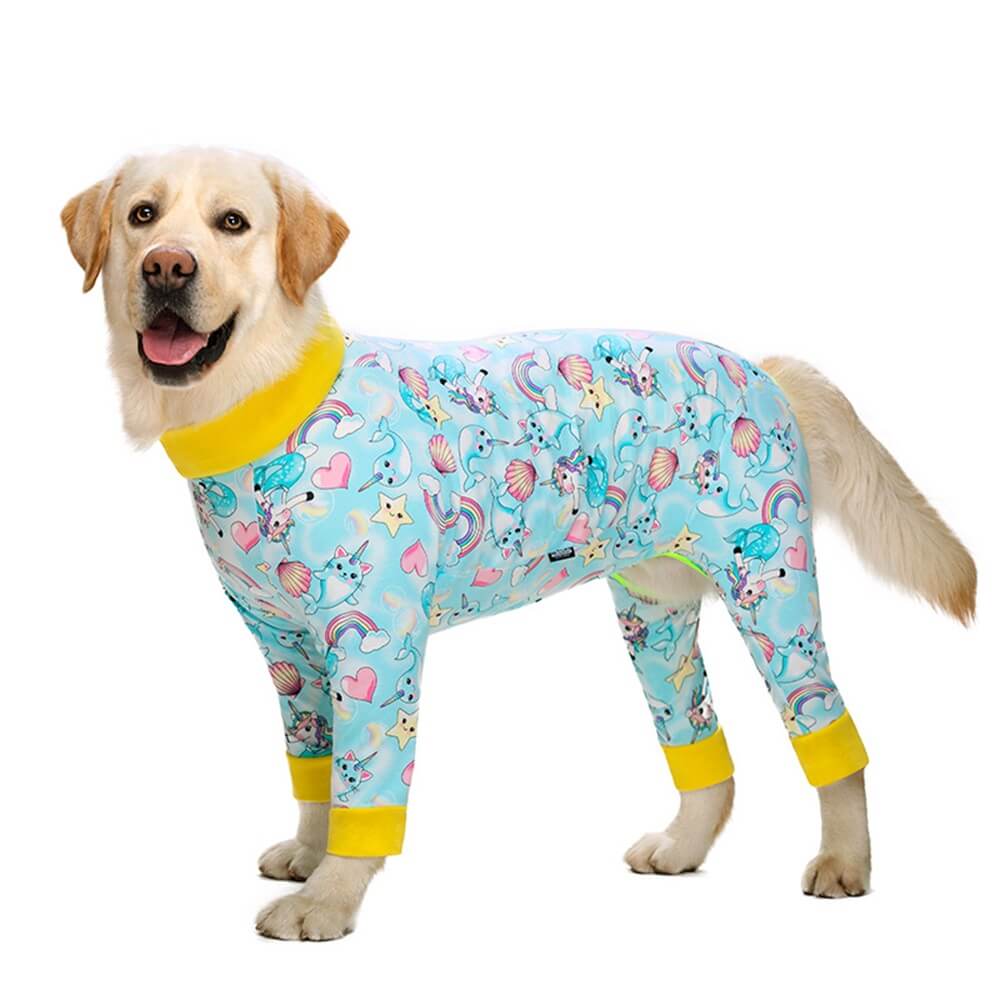 Large Dog Clothes: Thin Four-leg Full Belly Cover Four-legged Pajamas