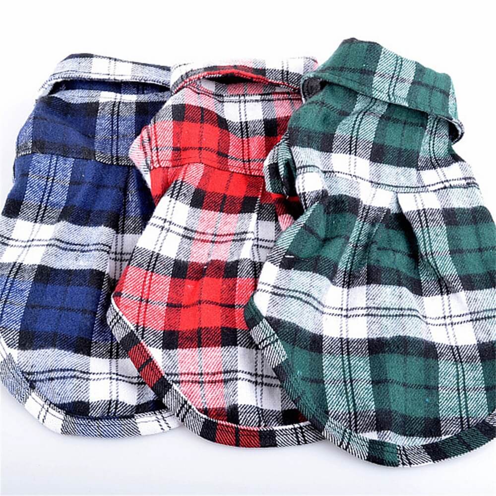 Camicia per Cani a Quadri Classica - Confortevole e alla Moda per Ogni Occasione