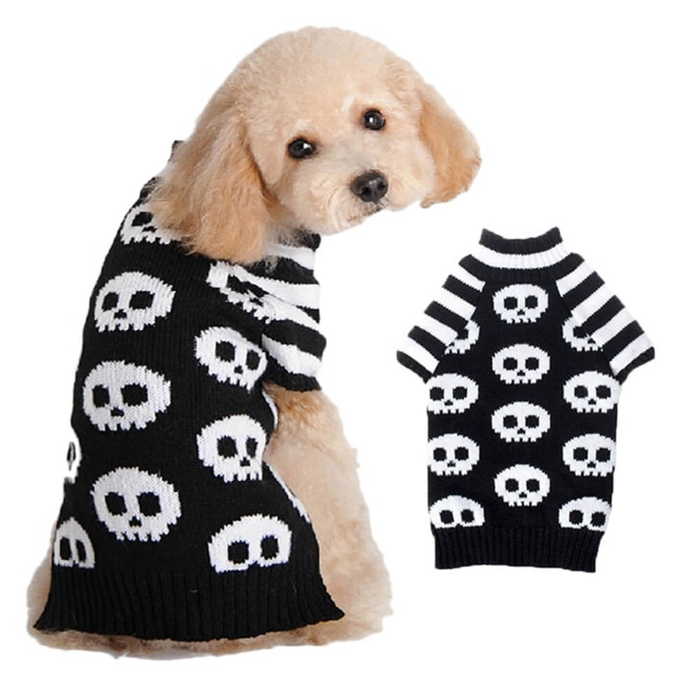 Maglione per animali domestici di Halloween | Abbigliamento per cani modello Halloween caldo e accogliente