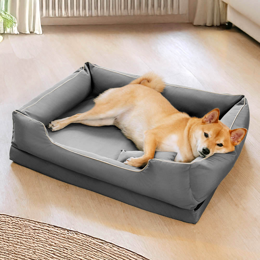 Letto per cani in stile nordico, impermeabile, anti-graffi e lavabile con cuscino.