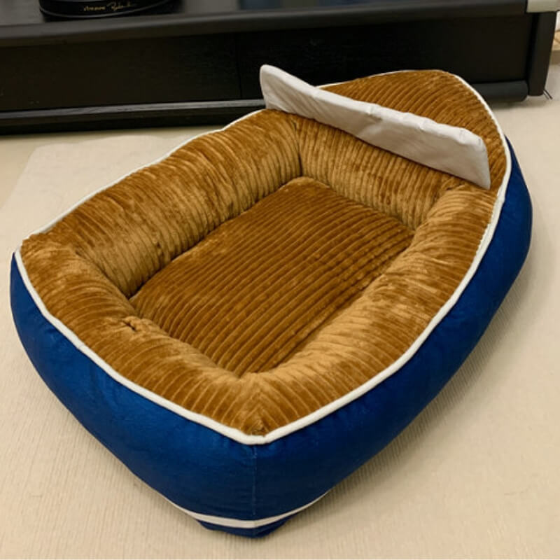 Lit pour animaux de compagnie de type bateau, grand espace, lit confortable pour chiens et chats