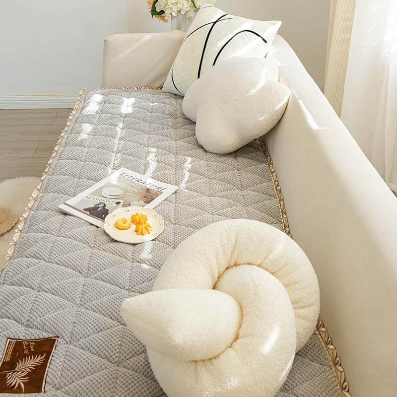 Copertura per divano non scivolosa in chenille a forma di pane