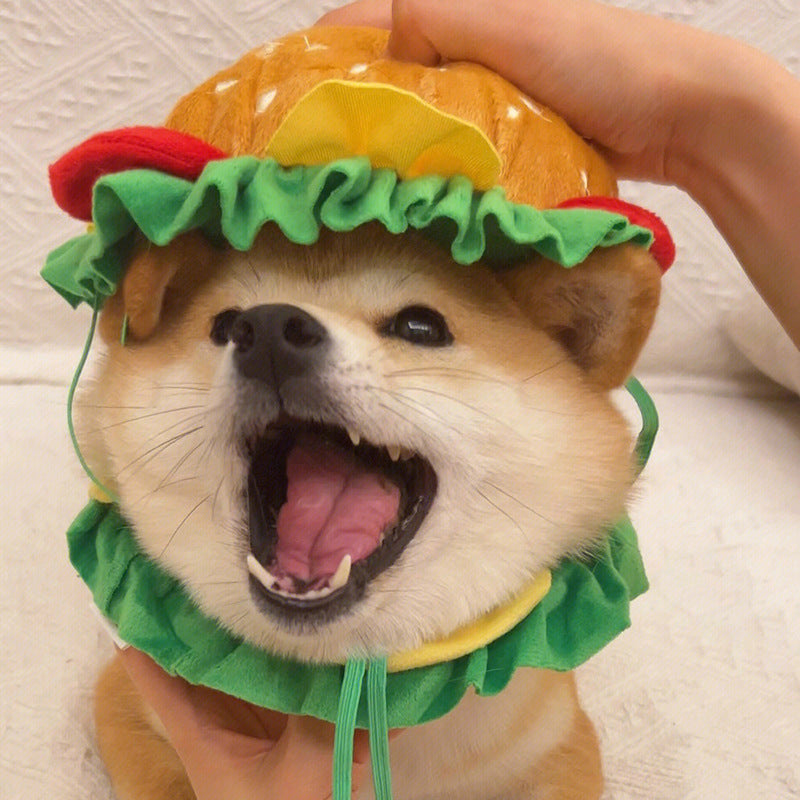 Copricapo per hamburger Cappello per animali Copricapo divertente per cane e gatto