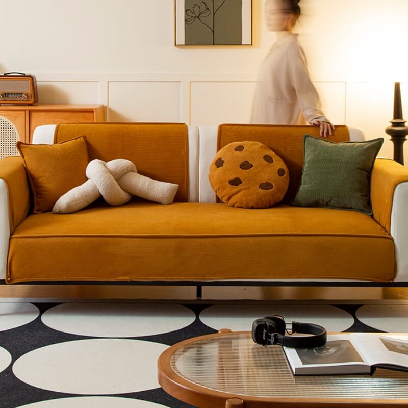 Copertura per Divano in Corduroy Chic con Antiscivolo