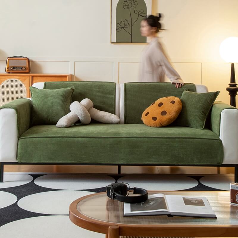 Copertura per Divano in Corduroy Chic con Antiscivolo