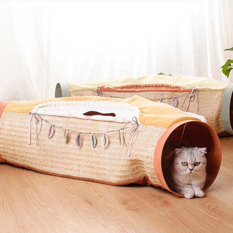 Letto a tunnel pieghevole per gatti