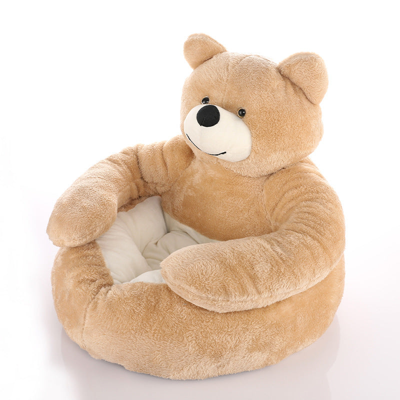 Letto per gatti a forma di orsetto, staccabile e coccoloso.
