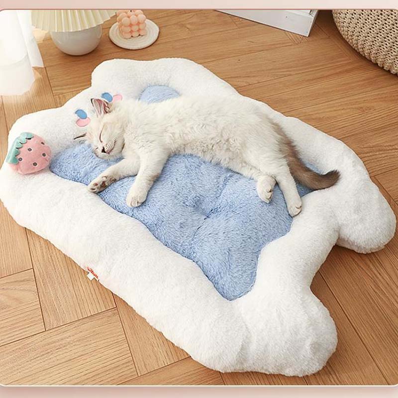 Simpatico letto con cuscino peloso per cani e gatti