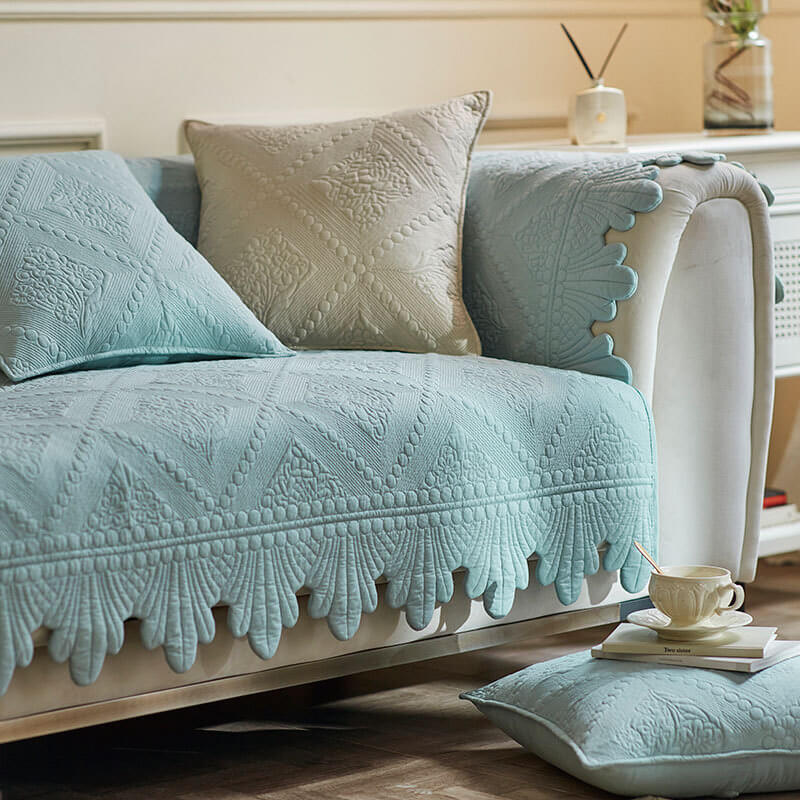 Copertura per divano in cotone lavabile con spigoli in tessuto alla moda