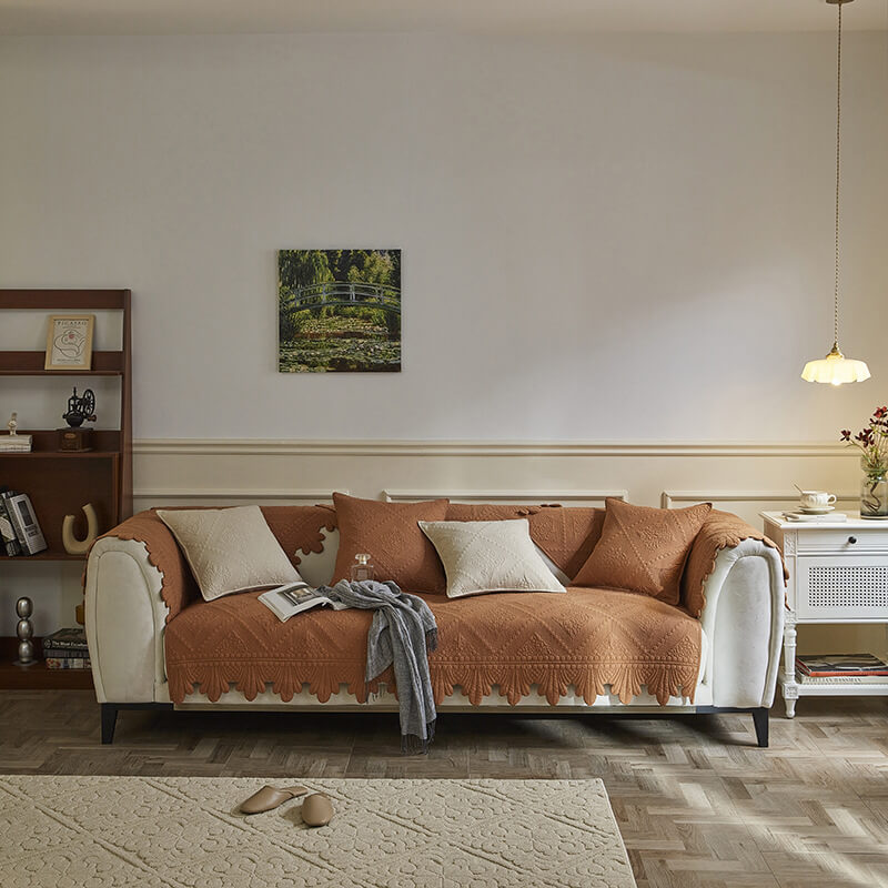 Copertura per divano in cotone lavabile con spigoli in tessuto alla moda