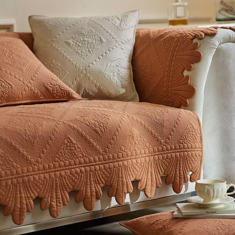Copertura per divano in cotone lavabile con spigoli in tessuto alla moda
