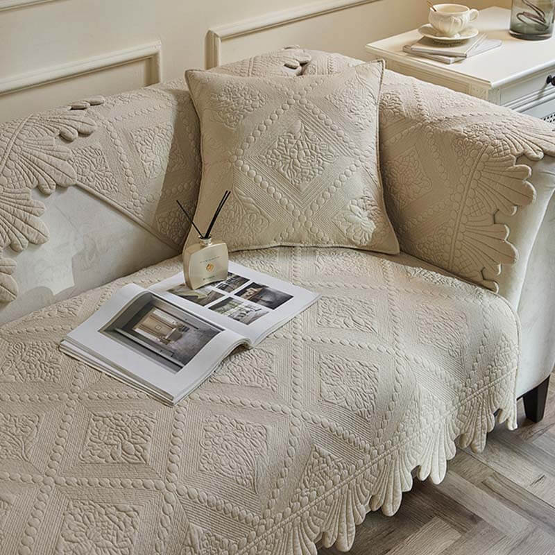Copertura per divano in cotone lavabile con spigoli in tessuto alla moda