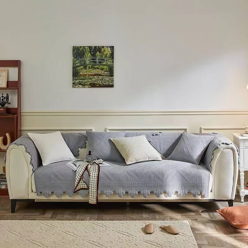 Copertura per divano in cotone lavabile con spigoli in tessuto alla moda