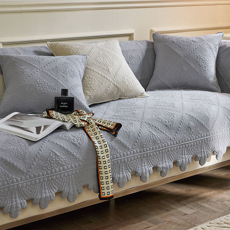 Copertura per divano in cotone lavabile con spigoli in tessuto alla moda