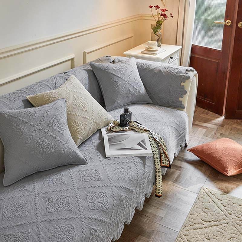 Copertura per divano in cotone lavabile con spigoli in tessuto alla moda