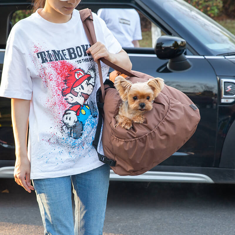 Sac de transport pour animaux de compagnie, sac de styliste étanche à la mode, siège de sécurité pour chien, lit de voiture