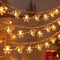 LED-Lichterkette mit Weihnachtsmotiv, Rentier und Schneeflocke, USB-Lichterkette