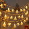 LED-Lichterkette mit Weihnachtsmotiv, Rentier und Schneeflocke, USB-Lichterkette