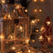 LED-Lichterkette mit Weihnachtsmotiv, Rentier und Schneeflocke, USB-Lichterkette