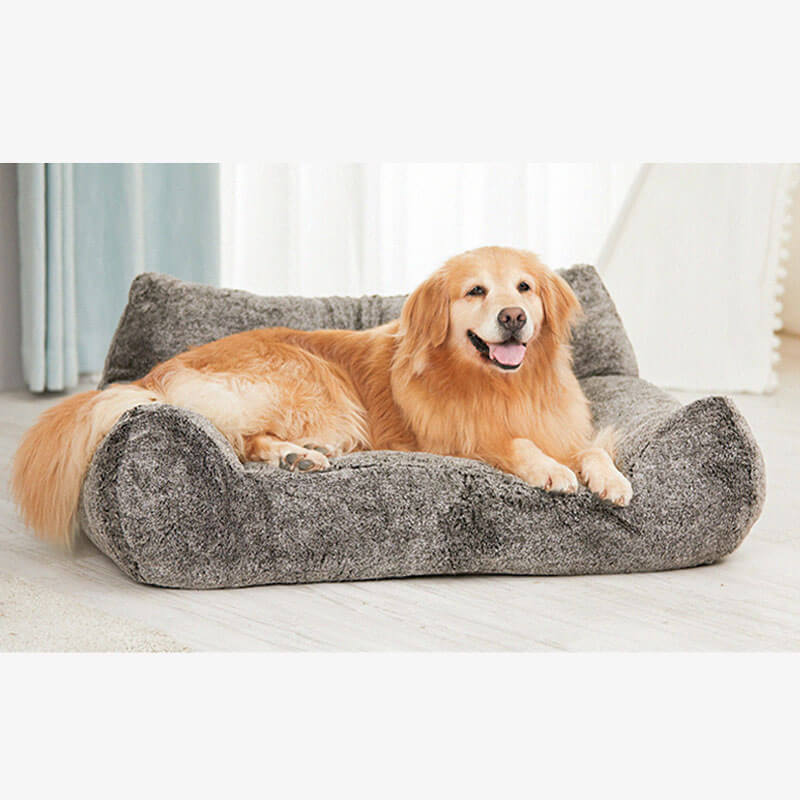 Grand canapé-lit confortable pour chien en peluche