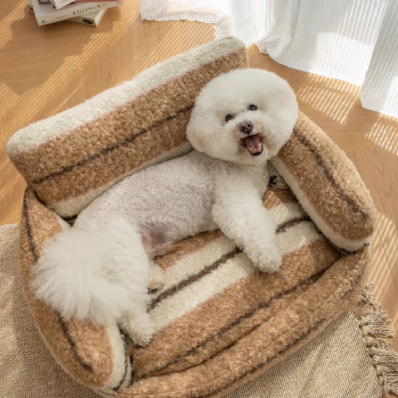Divano letto per cani e gatti in peluche cozy per vacanze pigre