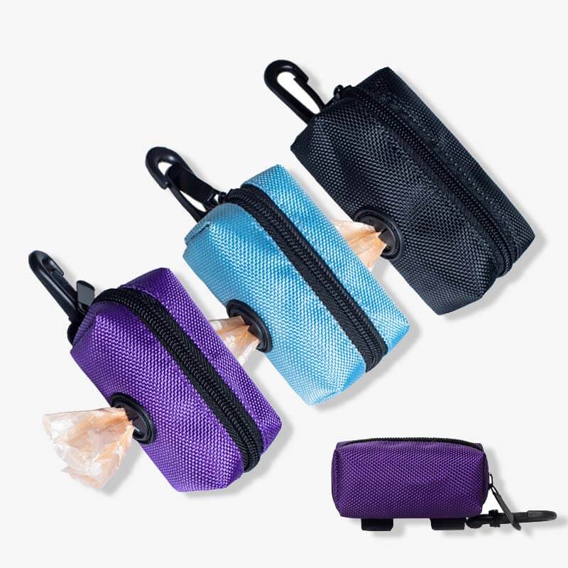 Borsa per passeggiate con cani in tessuto Oxford portatile, dispenser per sacchetti per rifiuti per cani