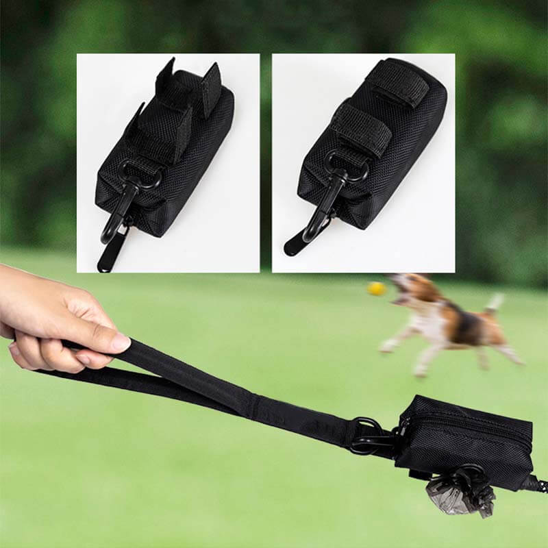 Borsa per passeggiate con cani in tessuto Oxford portatile, dispenser per sacchetti per rifiuti per cani